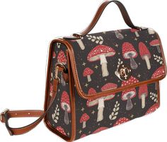 Rectangular Bags With Mushroom Print For Daily Use, Rectangular Daily Use Bag With Mushroom Print, Rectangular Bag With Mushroom Design Gift, Everyday Rectangular Shoulder Bag With Mushroom Print, Rectangular Shoulder Bag With Mushroom Print For Everyday Use, Rectangular Mushroom Print Shoulder Bag For Everyday Use, Mushroom Canvas, Cottagecore Accessories, Ipad Storage