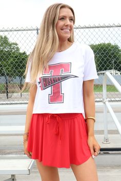 BEST SELLER! Gear up for gameday in our favorite mom crop tee! The soft wash and exclusive design make this tee an absolute must-have for cheering on your favorite team this season! Designed by Scarlet & Gold TTS; our model is wearing a small Slight crop; hits at the waist Summer Collegiate Top For College, Collegiate Style Tops For Game Day In Summer, Sports Fan Tops For Game Day In Summer, Spring Game Day Tops With Team Spirit, Team Spirit Top For Game Day In Spring, Team Spirit Game Day Top For Spring, Summer School Spirit Tops, Short Sleeve Tops For Game Day With School Spirit, Short Sleeve Tops For Game Day School Spirit