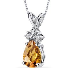 Citrine Pendant Necklace 14 Karat White Gold Pear 0.63 cts P9042 top Jewelry Questions, Citrine Pendant, Good Morning Sunshine, Diamond Bar, White Gold Necklaces, Natural Citrine, Citrine Gemstone, Diamond Pendant Necklace, Jewelry Gift Box