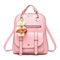 Soft Leather Backpack, Women Backpack Travel, Soft Leather Handbags, Backpack For Teens, Girly Bags, Straw Tote Bag, Women Leather Backpack, Backpack Brands, Student Backpacks