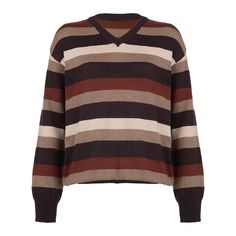 43199827279919|43199827312687|43199827345455 Striped V-neck Sweater For Winter, Striped V-neck Winter Sweater, Winter Striped V-neck Sweater With Long Sleeves, Winter Striped Long Sleeve V-neck Sweater, Winter Striped V-neck Long Sleeve Sweater, Striped Long Sleeve V-neck Sweater For Winter, Striped V-neck Sweater For Fall, Fall Striped V-neck Sweater, Brown Knitted V-neck Sweater