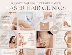 20 Laser Hair Removal Instagram Posts ★ Versatile Posts designs For Laser Hair Techs FAQ's for Laser Hair Removal Tips before the treatment Book an appointment Key things to remember Must know Laser Hair Removal Tips Get Ready for the Summer! Why Get Laser hair removal? Testimonial Templates ✅ 𝐖𝐇𝐀𝐓'𝐒 𝐈𝐍𝐂𝐋𝐔𝐃𝐄𝐃? ★ A PDF File with a Link to you Canva Template (Works with both Free and Canva Pro) ★ Ready to edit Business Plan Template ★ Fully customisable text, fonts and Images No Softw Laser Hair Removal Instagram Post, Laser Technician, Laser Depilation, Medical Esthetician, Laser Hair Reduction, Diode Laser Hair Removal, Hair Clinic, Aesthetic Content, Skin Clinic