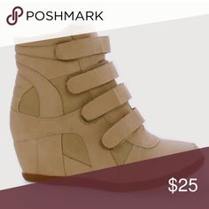 Mokoko.Tan 👈🏼👀 😍 #sneakers are my New thing 😍👌🏼 Hook & Look Multi Strap Hidden High Wedge Heel Fashion Sneakers. About 3” wedge JaylikeShop Shoes Sneakers Trendy Summer Wedge Sneakers, Trendy High-top Wedge Boots For Spring, Trendy High-top Summer Wedge Sneakers, Trendy Ankle-high Wedge Sneakers For Spring, Trendy Spring Wedge Sneakers, Casual Low-top Wedge Boots For Spring, Spring Casual Low-top Wedge Boots, Brown Casual Wedge Sneakers For Spring, Brown High-top Platform Wedge Sneakers