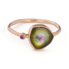 Minera - Watermelon Tourmaline Ring Watermelon Tourmaline Diamond Ring, Kate Davis, Watermelon Tourmaline Ring, Jewelry Minimal, Copper Bracelets, Tourmaline Jewelry, Tourmaline Ring, Glass Rings, Watermelon Tourmaline