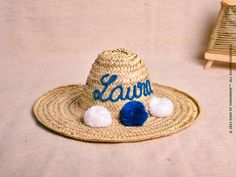 Personalized Beach Hat Are you ready to hit the beach in style? Look no further than our Personalized Honeymoon Beach Hat! This floppy hat is the perfect accessory for any newlywed heading off on a romantic beach vacation. Made from high-quality materials, it's both stylish and functional. This beach hat is designed with the Mrs. Beach Babe in mind, featuring a personalized touch that will make you feel extra special. Add your own custom text to the hat, such as "Mrs. Smith" or "Just Married", t Blue Mini Hats For Summer Beach, Blue Mini Hats With Curved Brim For Beach, Blue Mini Hat With Curved Brim For Beach, Blue Brimmed Mini Hats For Beach, Blue Curved Brim Mini Hat For Beach, Coastal Blue Hat For Vacation, Fun Fedora Straw Hat For Beach, Brimmed Bohemian Mini Hat For Vacation, Natural Wide Brim Mini Hats For The Beach