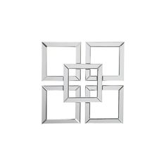 a white square with four squares in the middle on a white background, it looks like an interlocking geometric pattern