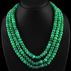 EARTH MINED NATURAL GENUINE GEMSTONE BEADED NECKLACE Gemstone: Emerald Strands: 3 Strand Shape: Round Color: Green Carats: 953.15 Cts Fastener: Tassel - Adjustable Length:  20 Inches, Wear long to 36 Inches, Adjustable Tassel These necklaces are more beautiful than pictured.  They look amazing worn on their own or layered with other necklaces.  You will make a statement & the color is magnificent! Other Beaded Necklaces Offered: Emerald, Ruby, Sapphire, Labradorite, Peridot, Tanzanite, Amethyst, Australian Opal, Citrine, Rose Quartz, Sodalite, Smokey Quartz, Blue Apatite, Garnet, Hessonite, Tourmaline, Red Onyx, Green Onyx, Lapis Lazuli, Carnelian, Black Spinel, Blood Green Unakite, Agate, Red Jasper & more! Read my reviews: most of my customers comment, "Much more beautiful than the photo Emerald Rondelle Faceted Beads Jewelry, Rondelle Emerald Gemstone Beads Necklace, Emerald Rondelle Gemstone Beads Necklace, Emerald Rondelle Gemstone Bead Necklaces, Emerald Necklaces With Natural Stones In Round Beads Shape, Emerald Single Strand Jewelry With Round Beads, Handmade Emerald Beaded Necklaces With Round Beads, Emerald Beaded Necklaces With Natural Stones, Rondelle Jade Gemstone Beads Jewelry