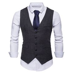 V Neck Single Breasted Slim Formal Vest - Black - 3A89608515 - Men's Clothing, Men's Suits & Blazers  #MensSuitsBlazers #Men's #Clothing # #Men's #Suits #& #Blazers Fitted V-neck Winter Vest, V-neck Winter Formal Vest, Formal V-neck Vest For Winter, Formal V-neck Winter Vest, V-neck Vest For Winter Formal, V-neck Vest For Formal Winter Occasions, Fitted Casual Vest For Business, Black V-neck Vest For Business, Fitted V-neck Vest For Winter