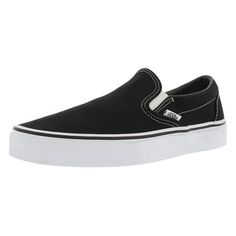 Vans Classic Slip-On Slip-On Unisex Shoes Size: 4.  Color: Black.  Gender: male.  Age Group: adult. Vans Slip-on Sneakers With Round Toe, Casual Black Vans Slip-on Sneakers, Casual Black Slip-on Sneakers For Skateboarding, Vans Black Casual Slip-on Sneakers, Sporty Black Vans Slip-on Sneakers, Black Vans Slip-on Sneakers For Streetwear, Black Vans Slip-on Sneakers With Rubber Sole, Black Slip-ons With Rubber Sole Medium Width, Vans Slip-on Canvas Shoes For Skateboarding