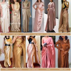 Have you ever seen a Saree as classy & minimal as this? Well, this classic Satin Saree is the go-to Saree for all your farewells, bridesmaids Sarees & even your family weddings. it can be customised in any colour.  FOR BLOUSE:- The shown images have different blouse styles but you will be getting black unstitched Running blouse fabric. If you wish to customise the same stitched blouse you can choose from any look and let us know which blouse you want us to customise. you can add the laces to the New Party Wear Sarees, Biscuit Colour Saree, Satin Saree Blouse Designs, Saree Wedding Bridesmaid, Satin Saree Look, Satin Saree Party Wear, Bridesmaid Theme, Saree Colours, Blouse Party Wear