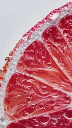 an orange slice with water drops on it