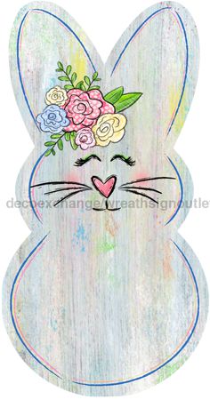 Easter Door Hanger Bunny Decoe-W-772-Dh 22’ Wood Painted Bunny Faces On Wood, Door Hanger Signs, Small Easel, Door Hanger Christmas, Bunny Door Hanger, Easter Door Hanger, Easter Door, Festive Wreath, Wood Door Hangers