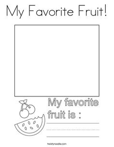 a printable fruit card with the words my favorite fruit in black and white on it