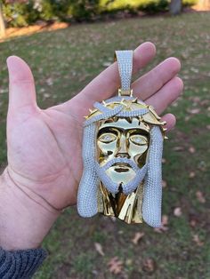 HUGE 6" 450 Gram 14k Gold Real 925 Silver Mens Iced Jesus Piece Pendant Necklace
Our newest HUGE Jesus Pendant 6" Big
Weighs 450 grams on average (but varies from 420-480 grams as its handmade)
1 POUND OF SOLID 925 STERLING SILVER!!!
 
5" big...6" with bale...about same length as a dollar bill!!!
Please look at photos carefully...this is a HUGE pendant...definitely for those that want to stand out...not everyones style
 
Heavy investment piece
14k yellow gold vermeil solid 925 Jesus Piece, Expensive Jewelry Luxury, Jesus Face, Jewelry Luxury, Alien Art, Man Made Diamonds, Expensive Jewelry, Jewelry Lookbook, Sterling Silver Mens