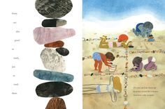 an illustrated book with different colored rocks on it