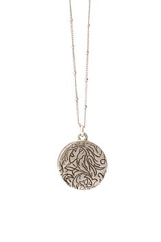 "\"I ordered this for myself as a wedding present. I am SO glad I got my lace set in a necklace. It is beautiful.\" -Melissa C., Ceci Leibovitz client Inspired by keepsake lockets that historically held fabrics and other items, this pendant necklace keeps a special memory close to your heart. Have one custom made with lace from your wedding dress, or the dress of a loved one. Request vintage lace in the drop down menu if you prefer not to send your own and I will choose something beautiful for y Elegant Filigree Jewelry For Keepsake, Elegant Filigree Locket Necklace As A Gift, Elegant Silver Medallion Necklace, Elegant Engraved Sterling Silver Medallion Necklace, Elegant Silver Round Medallion Necklace, Elegant Sterling Silver Engraved Medallion Necklace, Heirloom Necklaces With Intricate Design For Anniversary, Victorian Wedding Jewelry With Large Pendant, Elegant Medallion Necklace With Intricate Design