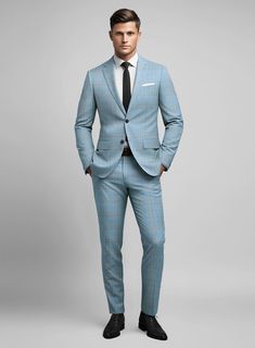 Discover your inner elegance with our Noble Sky Blue Wool Silk Linen Suit - a standout garment that immerses you in unmatched luxury, defining you as a trendsetter. Expertly fashioned from a harmonious blend of wool, silk, and linen fabric, it features a distinctive plaid pattern while its subtle blue hue infuses an extra layer of sophistication, ensuring you make a statement with refined style and undeniable charm. Whether you're closing a deal in the corporate arena or celebrating at weddings Tweed Overcoat, Tweed Sport Coat, Harris Tweed Jacket, Noble Collection, Brown Corduroy Jacket, Linen Suits, Herringbone Tweed, Brown Blazer, Green Suit