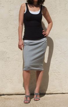 "Gray Everyday Pencil Skirt has been best seller season after season for reason It is made of high quality knit jersey fabric with great stretch Elastic waist is built for easy pull up Fit is just amazing as many customers praise It all adds up to a wardrobe classic that you'll wear and wear We now have plus sizes available -Fitted Fit ( fits like glove as customers describe ) -1\" wide elastic band is sewn underneath waist for easy pull on -Waist sits below naval -Made of high quality cotton/ p Everyday Skirt, Yellow Pencil Skirt, Everyday Skirts, Skirt Office, Navy Pencil Skirt, Skirt Straight, Plus Size Skirt, 2022 Style, Red Pencil Skirt