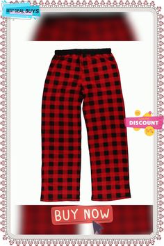 Men's Loungewear Pajama Pant Lounge Pants Animal Grid / Plaid Simple Comfort Home Daily Knit Warm Breathable Long Pant Pant Elastic Waist Winter Red