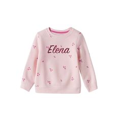 Toddler Embroidered Crewneck Sweatshirt for girl  Kids Personalized Name Baby Pink Sweatshirt Personalized Toddler Gift Gift For Toddler , Toddler Girls' Fleece Pullover Sweatshirt Let your little one welcome cool weather with fun colors and prints with this Fleece Pullover Sweatshirt . Boasting a soft fleece construction, this long-sleeve pullover sweatshirt offers them cozy comfort, and is designed with banded cuffs and a banded hem for a snug fit. Featuring fun prints, it makes a great pairin Cotton Letter Print Sweatshirt, Pink Cotton Sweatshirt, Pink Tops With Embroidered Graphics For Winter, Pink Long Sleeve Top With Letter Embroidery, Pink Top With Letter Embroidery For Winter, Pink Winter Tops With Letter Embroidery, Pink Long Sleeve Sweatshirt With Name Print, Winter Pink Top With Letter Embroidery, Pink Letter Embroidery Top For Winter