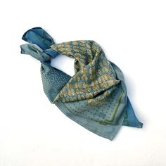 Satin Neck Scarf, Green Bandana, Bandana Scarf, Plant Dyes, Light Blue Green, Shine On, Sanskrit, Neck Scarves, Square Scarf