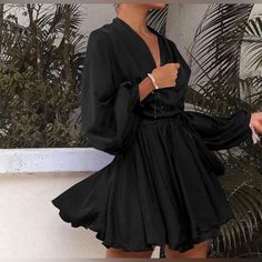 Nwot Long Sleeve Wrap Satin Mini Dress Black Size Xl 10149 Black Long Sleeve Mini Dress For Brunch, Black Long Sleeve Dress For Day Out, Mini Dress Black, Satin Mini Dress, Mini Black Dress, Dress Black, Satin, Mini Dress, Womens Dresses