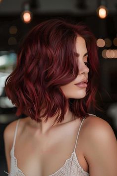 36 Cherry Cola Hair Ideas You Need To Try In 2024 Red Hair Color Medium Length, Cherry Red Highlights In Brown Hair, Cherry Red Hair Color, Red Hair Styles, Hair Color Cherry Coke, Cherry Coke Hair, Hair Styles To Try, Cola Hair, 2a Hair