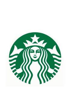 the starbucks logo is shown in green and white, with stars on it's head