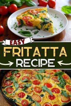 an easy frittata recipe with tomatoes and spinach