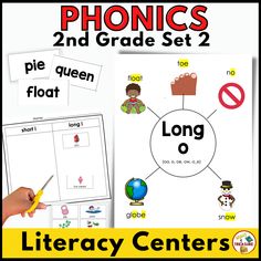 the phonics worksheet for 2nd grade set 2 with text and pictures