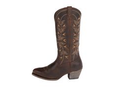 PRICES MAY VARY. WESTERN BOOTS: These cowgirl boots for women by Ariat combine style and comfort for your everyday wear. The scoured and distressed heel with a hand-nailed scoured and distressed leather outsole adds to the country design for an attractive look. ALL-DAY COMFORT AND BALANCE: These Ariat cowgirl boots are not only comfortable but even absorb foot pressure using ATS technology for the support that all women need throughout the day. ROUND TOE SHAPE: The round toe boots hold the foot Cowgirl Boots For Women, Round Toe Boots, Rounded Toe Boots, Western Boot, Country Design, Toe Boots, Distressed Leather, Western Cowboy, Cowgirl Boots