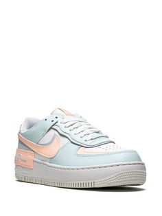 Shop blue & white Nike AF1 Shadow sneakers with Express Delivery - Farfetch Pastel Nike Lace-up Sneakers, Pastel Sneakers With Rubber Sole For Streetwear, Pastel Custom Sneakers For Streetwear, Sporty Pastel Sneakers For Streetwear, Custom Casual Pastel Sneakers, Pastel High-top Sneakers For Streetwear, Light Blue Nike Air Force 1 Low-top For Streetwear, Pastel Low-top Sneakers With Rubber Sole, Pastel Lace-up Custom Sneakers For Streetwear