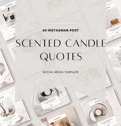 an instagram post with the words,'scented candle quotes social media template '