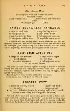 an old recipe book with instructions on how to make pancakes and other desserts in it