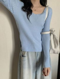 ⚡️Free Shipping 2022 V Neck Split Rib Knit Top Black ONE SIZE under $23.00 in Sweaters at AnotherChill.com Online. Style: Casual, Street. Color: Beige,Blue,Green. Fabric Content: Cotton, Acrylic, Spandex. Fit Type: Slim fit. Neckline: V Neck. Sleeve Length: Long Sleeve. ✓2022 SUMMER OUTFITS. Check reviews and buy V Neck Split Rib Knit Top today. White Sweater Women, Blue Green Fabric, Fall Sweaters For Women, Rib Knit Top, Knitted Tops, Long Sleeve Knit Tops, Knitted Tshirt, Green Fabric, Long Sweaters