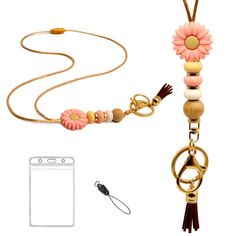 PRICES MAY VARY. 🥇【Fashion-forward Design】: Embrace the allure of our meticulously crafted lanyards for women, where lanyard teacher meets a fusion of silicone, wooden beads, and metal beads. These lanyards are lightweight and practical, destined to showcase your individuality! 🥇【Superior Quality】: Our teacher lanyard is meticulously crafted with premium wood, metal, and high-grade silicone, making it both fashionable and durable. The smooth satin nylon cord ensures ultimate comfort against yo Id Card Lanyard, Color Office, Lanyard Teacher, Cute Lanyards, Teacher Badge, Badge Lanyard, Teacher Lanyard, Key Lanyard, Beaded Lanyards