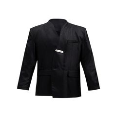 WN6519
■size(cm)




Length
 

Shoulder width
 

Chest
 




M


78


54


127




L


79


55


131




XL


80


56


135




■model
179cm 58kg XL
■material
polyester 100% Black Blazer With Stand Collar And Pockets, Tailored Long Sleeve Solid Color Suit, Solid Stand Collar Outerwear For Formal Occasions, Solid Stand Collar Business Blazer, Formal Solid Stand Collar Outerwear, Solid Stand Collar Blazer For Business, Formal Solid Outerwear With Stand Collar, Business Blazer With Stand Collar, Solid Suits With Pockets And Long Sleeves