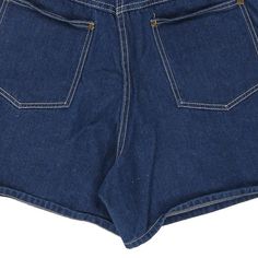 Description:Vintage Features blue denim shorts, fit a UK size 10 - high waisted with a 28" waist. Size conversion: US Size: 6EU Size: 38IT Size: 42 RISE TYPE: High WaistedWAIST: 28 inches / 71cmsINSEAM: 4 inches / 10cmsRISE: 12.5 inches / 32cmsGENDER: womens CONDITION: very good.STYLE: denim shortsERA: 1990sCOLOUR: blueFABRIC: cotton Retro High Waist Jean Shorts With Belt Loops, Vintage High Waist Dark Wash Shorts, Retro Jean Shorts With Belt Loops, Retro Dark Wash Short Length Jeans, Vintage High-rise Dark Wash Jean Shorts, Vintage Dark Wash Mid-rise Shorts, Retro High Waist Medium Wash Shorts, Vintage Style Mid-rise Dark Wash Shorts, Retro High Waist Denim Shorts