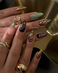 Y2k Designs, Fall Nail Art Ideas, Ideas Uñas, Fall Nail Ideas, French Manicures, Fall Nail Art, Girls Nails, Art Garden