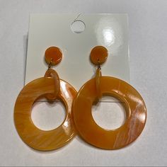 The Earrings Are Brand New, With Tags, And No Damage/Wear. The Color Is Orange And White Marbled. The Earrings Have The Backs On Them As Well. Please Message Me With Any Other Questions! Trendy Circular Summer Earrings, Trendy Circle Earrings For Spring, Trendy Circular Earrings For Summer, 70s Rock Bands, 70s Earrings, Roller Rink, Disco Fever, Forever 21 Jewelry, Autumn Fits