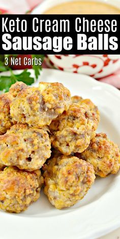 Keto Sausage Recipe, Cheese Sausage Balls, Cream Cheese Sausage, Cream Cheese Sausage Balls, Keto Cream Cheese, Keto Quiche, Sausage Balls Recipe, Breakfast Low Carb, Keto Cream