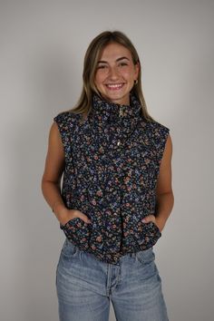 Introducing the Styx Puffer Vest, designed for both style and function. This vest features a unique floral front zipper and snaps, adding a touch of elegance to your look. With its functional design, you can easily layer this vest for added warmth and comfort. Elevate your wardrobe with the Styx Puffer Vest. Size + Fit Olivia is 5’7” and wearing a size Small Content + Care 100% Polyester Wash at 40° Max Sneaker Heels Wedges, Outerwear Vest, Crop Top Sweater, Little White Dresses, Active Wear Outfits, Puffer Vest, Matching Dresses, Dress Romper, Functional Design