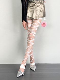 This price is for a pair of tights only, others are not included. White Stretch Footless Tights, Trendy Stretch White Stockings, Trendy White Stretch Stockings, Trendy Stretch White Legwear, Trendy White Stretch Legwear, Trendy Fitted White Legwear, Trendy White Thigh-high Tights, Trendy White Thigh High Tights, Spring Footless High Stretch Tights