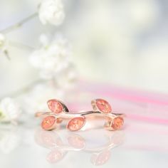 Nature-inspired Open Ring For Promise, Nature-inspired Rose Gold Ring Jewelry, Nature-inspired Rose Gold Gemstone Rings, Breastmilk Ring, The Garden Of Eden, Breastmilk Jewelry, The Eden, Special Ring, Half Eternity Band