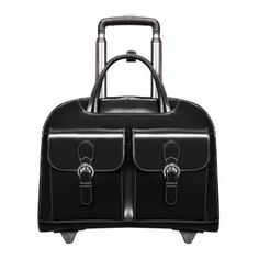 Briefcase offers quick access dual front pockets. Interior organizer with storage space for media devices, business cards, key holder and pens. Built-in padded high-density laptop compartment that protects laptops up to 15 in. screen size. Smart Attachment Strap allows transport on extended handles of other rolling cases and luggage. Color: Black. Business Necessities, Replacement Canopy, Briefcase Women, Laptop Briefcase, Best Laptops, Laptop Case, Top Grain Leather, Key Holder, Laptop Sleeve