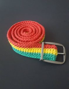 Rasta Belt https://www.etsy.com/listing/254263181/crochet-rasta-belt-wbelt-buckle-mens #rastabelt #menbelts #womenbelts #belt Vintage Adjustable Multicolor Belts, Casual Multicolor Adjustable Belt, Casual Multicolor Fabric Belt, Adjustable Handmade Multicolor Belt, Crocheted Accessories, Crochet Belt, Handmade Belts, Crochet Accessories, Jamaica