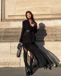 Caroline Hu, Wednesday Addams Outfit, Wednesday Outfit, All Black Outfit, Goth Outfits, Alternative Outfits, Wardrobe Style, Dark Fashion