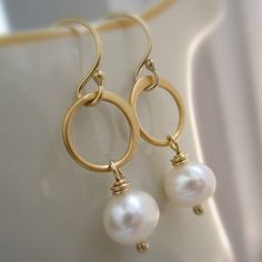 Bridesmaid jewelry, Halo pearl earrings, gold vermeil hoops, freshwater pearls, gold filled ear wires, gold earrings 14k Gold-filled Pearl Pendant Earrings For Wedding, 14k Gold Filled Pearl Pendant Earrings For Wedding, Wedding Pearl White 14k Gold Filled Pearl Earrings, White 14k Gold-filled Pearl Earrings For Wedding, White 14k Gold Filled Pearl Earrings For Wedding, 14k Gold Filled White Pearl Pendant Earrings, White Pearl Pendant Earrings In 14k Gold Filled, White Pearl Pendant Earrings In 14k Gold, Anniversary White Pearl Earrings 14k Gold Filled