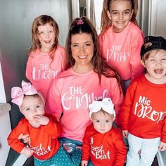 The Original | The Remix | The Encore | Family Matching Valentines Day | Outfits unisex sizing, suggested women size down for a more traditional women's fit. White professional screen print ink. *Note 3/6m and 6/12 month are baby bodysuits. Red Sweatshirts available here: https://www.etsy.com/listing/945899897/the-original-the-remix-the-encore Matching Outfits Family, Pink Sweatshirts, Heather Grey Sweatshirt, Summer Tie Dye, Usa Sweatshirt, New Baby Announcements, Pink Day, Family Tees, Pumpkin Colors