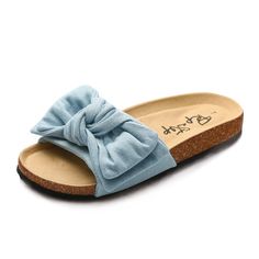 PRICES MAY VARY. Cute designer’s denim or jeans big bow knot for fashionable look (dress up or down) Suede insole plus 3mm memory foam, breathable and comfortable Classic open toe slip on sytle with arch support, perfect for summer casual Trendy colors, classic shape, make your feet look more beautiful Perfect flat dressy sandals for you only, you will get lots of compliments on them. Casual Bow Sandals For Summer, Casual Summer Sandals With Bow, Casual Bow Sandals For Spring, Blue Bow Sandals For Spring, Spring Beach Sandals With Bow Straps, Cute Bow Sandals For The Beach, Bow Tie Knot, Dressy Sandals, Bow Knot